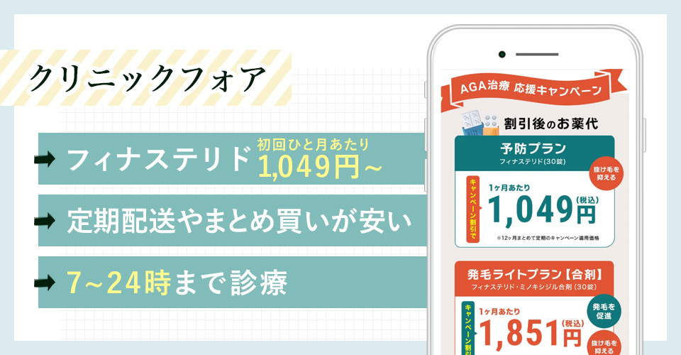 クリニックフォアの特徴まとめバナー