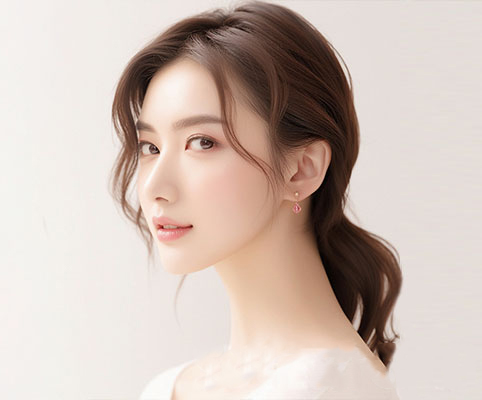 ローポニーテールの女性の写真