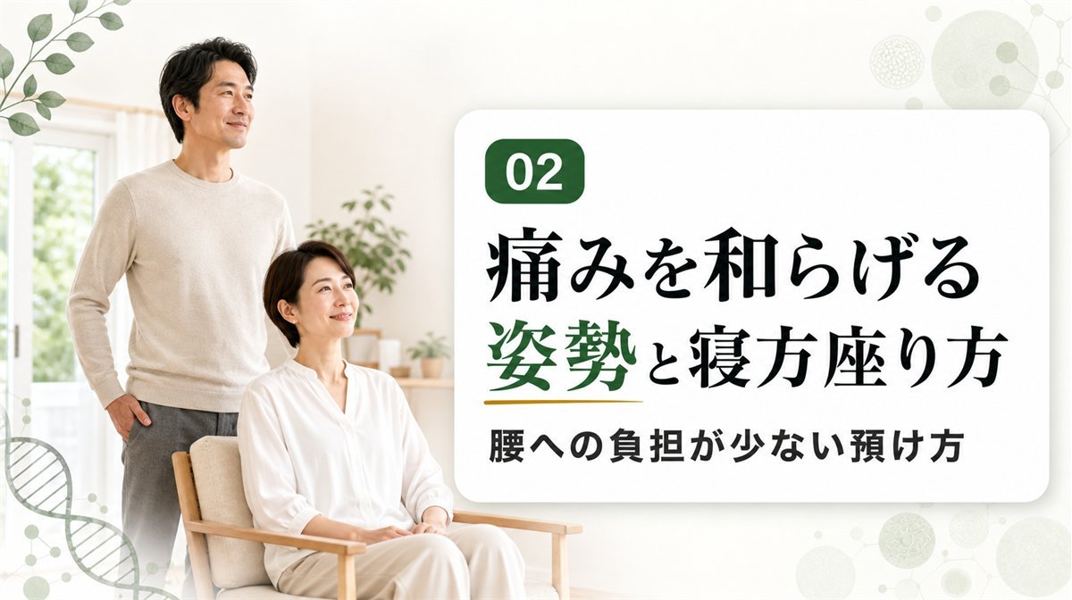椎間板ヘルニアの痛みを和らげる姿勢と寝方・座り方の様子
