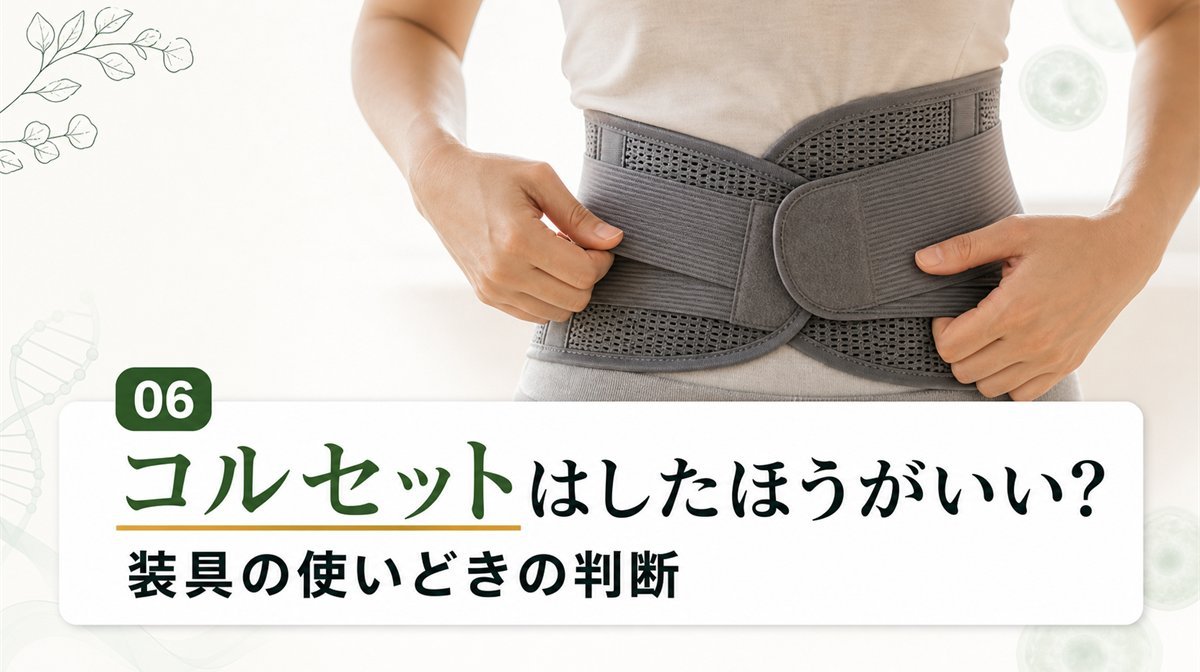 椎間板ヘルニアにコルセットはしたほうがいい？装具の使いどき