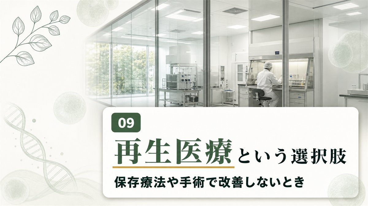 保存療法や手術で改善しないときに検討する再生医療という選択肢
