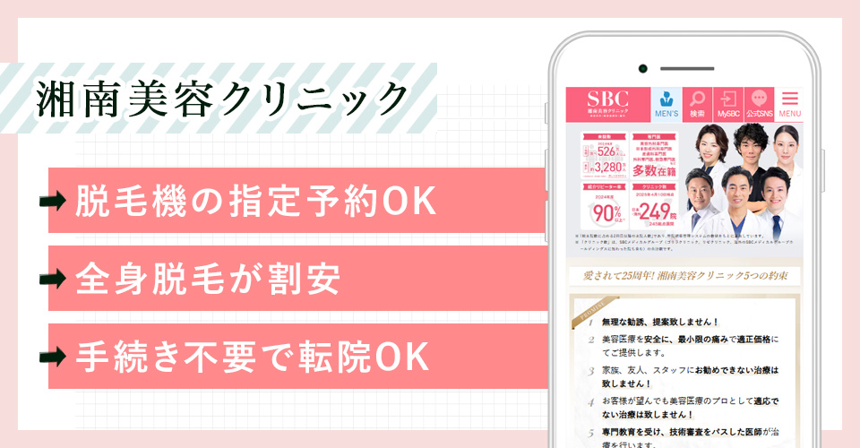 湘南美容クリニックの公式サイトの画像