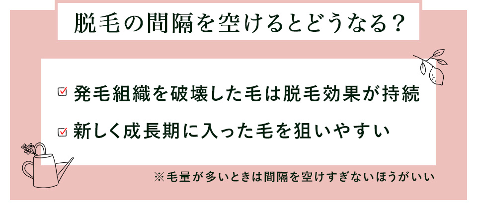 脱毛の間隔を空けるとどうなる?