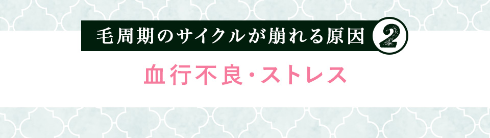毛周期のサイクルが崩れる原因②血行不良・ストレス