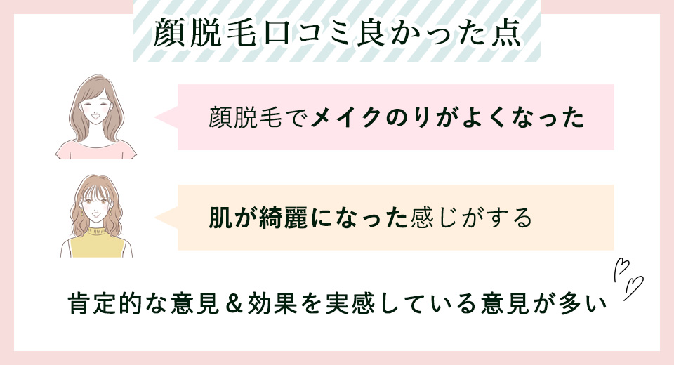 顔の医療脱毛口コミの良かった点まとめ