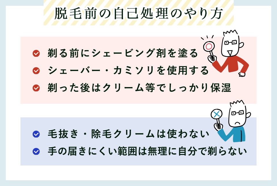 脱毛前の自己処理のやり方一覧