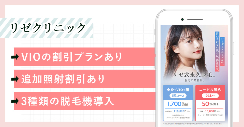 リゼクリニックの公式サイトの画像とおすすめポイント