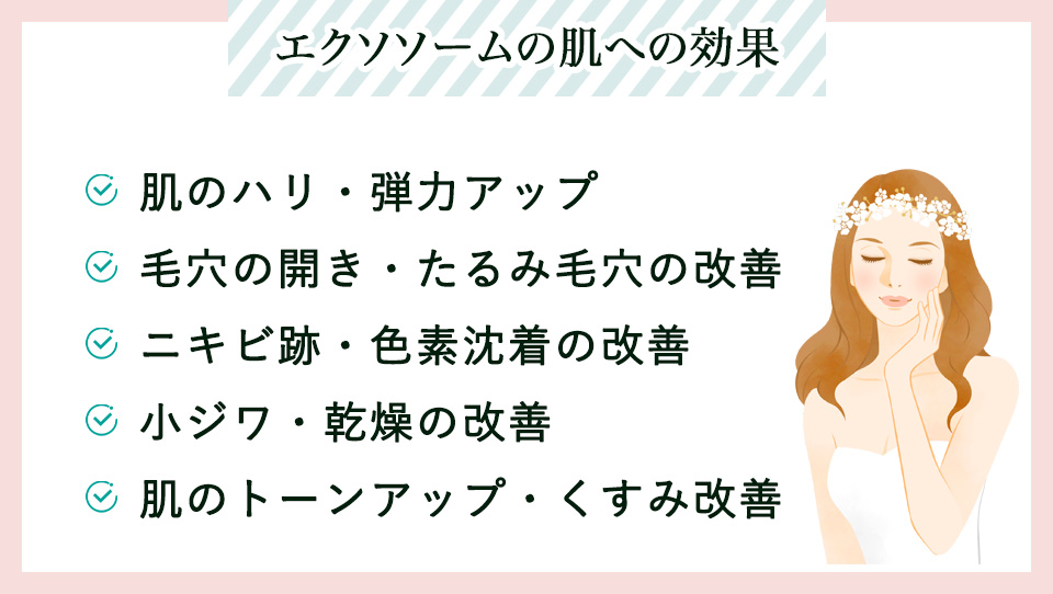 エクソソームの肌への効果一覧