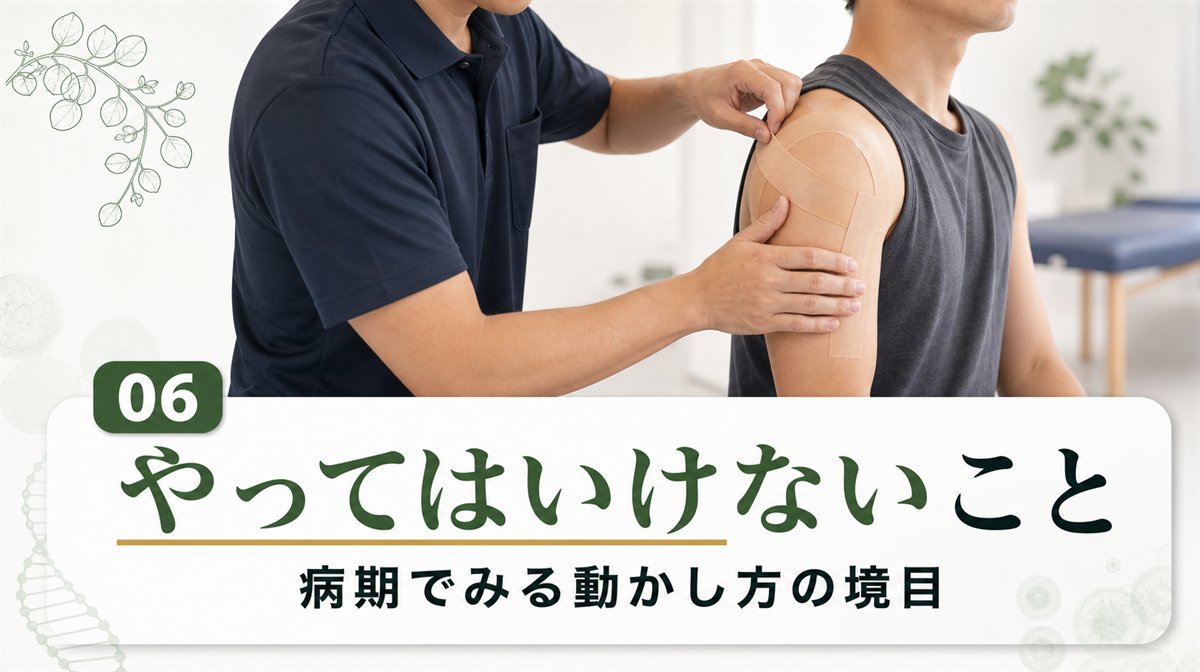 五十肩でやってはいけないことのイメージ