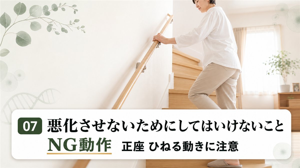 半月板損傷で避けたい動作を確認する様子