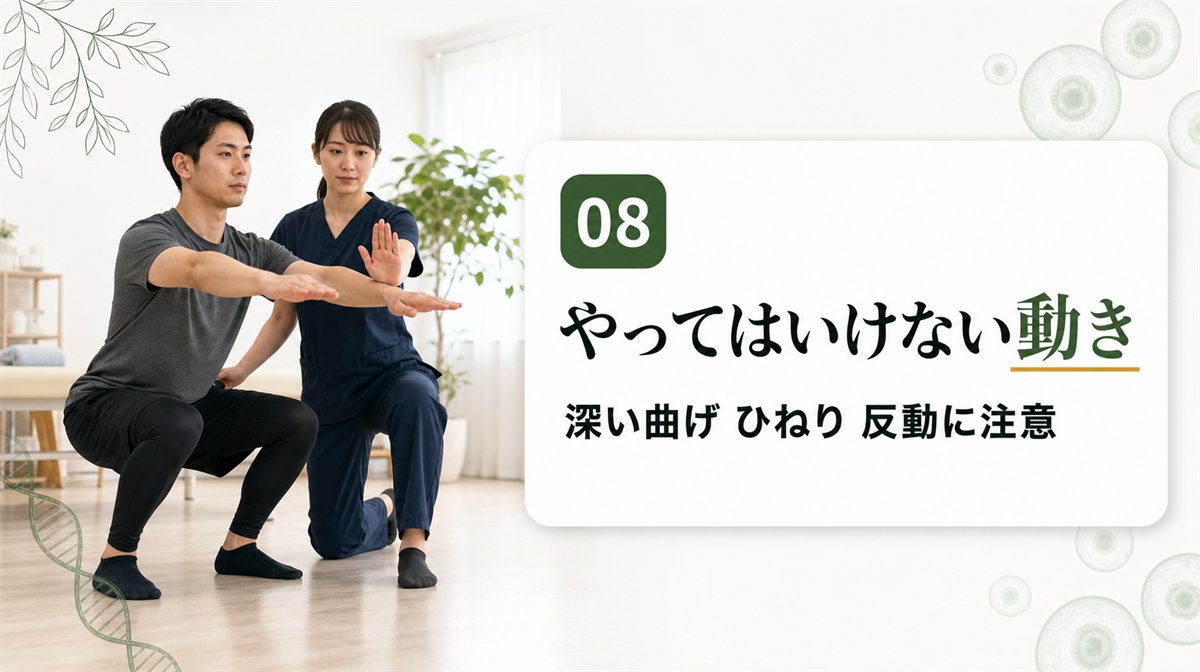 やってはいけないストレッチや動作の注意