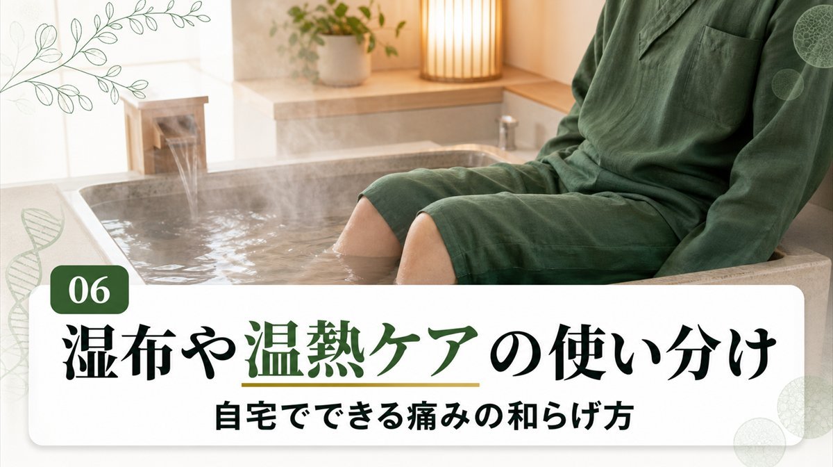 湯船で温浴しリラックスする様子