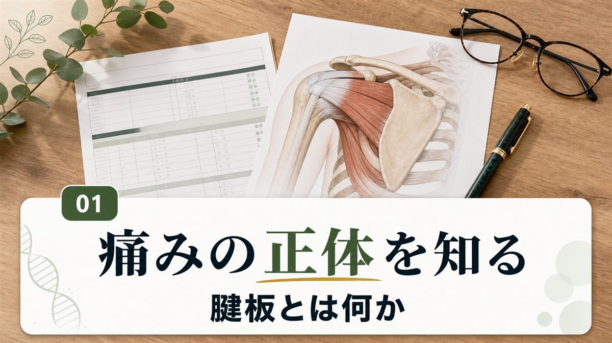 肩腱板断裂の痛みの正体と腱板の役割を解説する資料