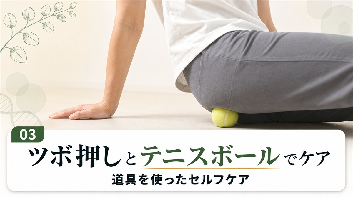 坐骨神経痛にツボ押しをする様子