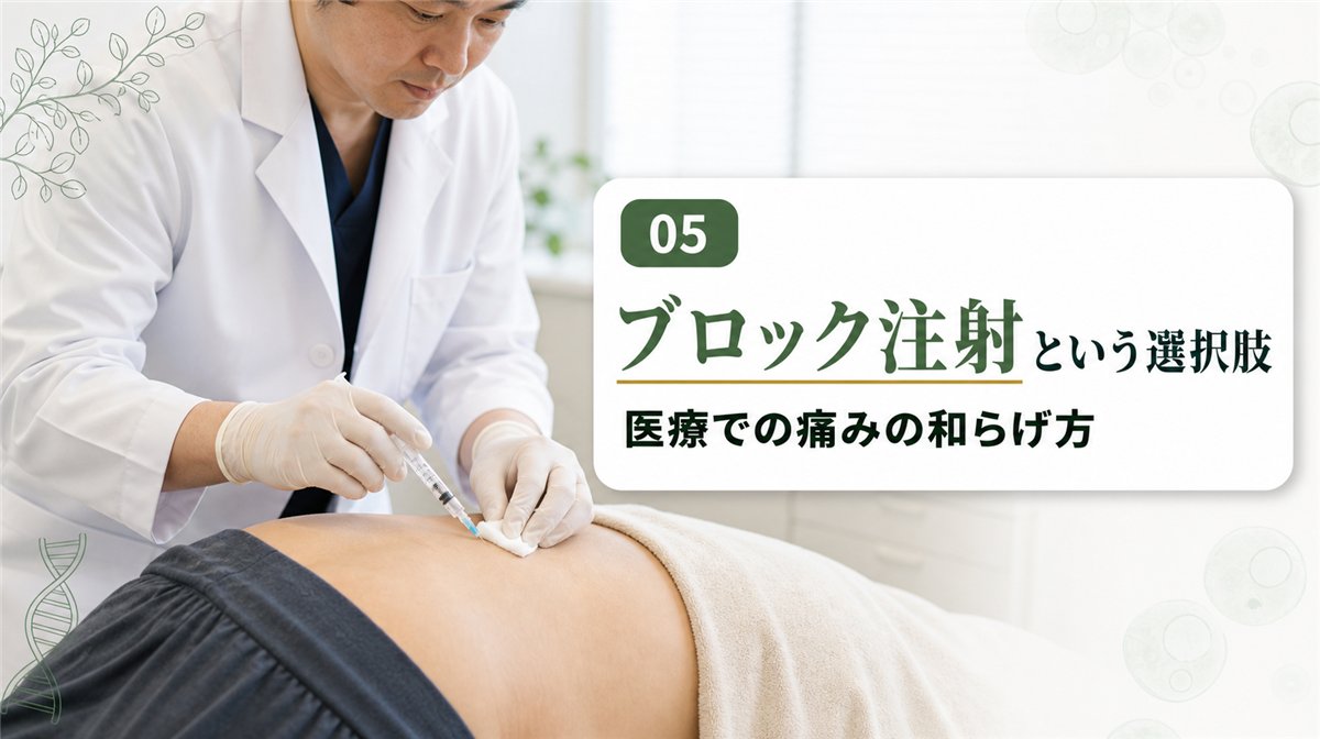 坐骨神経痛のブロック注射を受ける様子