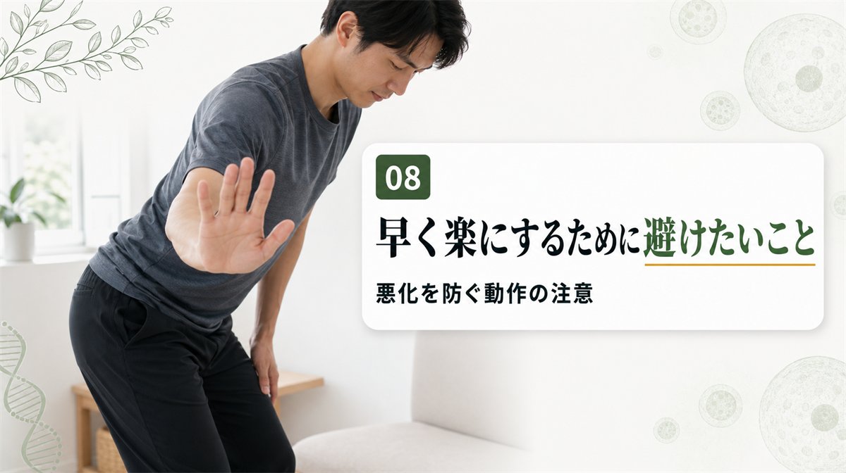 坐骨神経痛で避けたい動作の注意