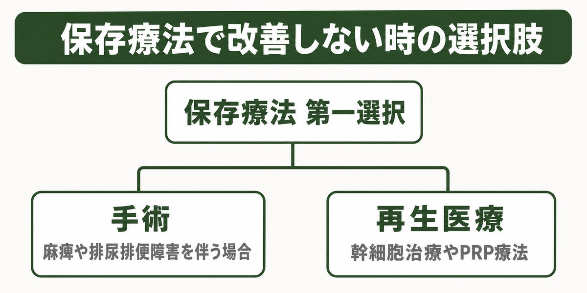 慢性例で検討される治療の選択肢の図解